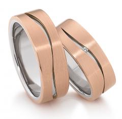585 Weiss-Rotgold, poliert / seidenmatt,  August Gerstner Exclusive Wedding rings